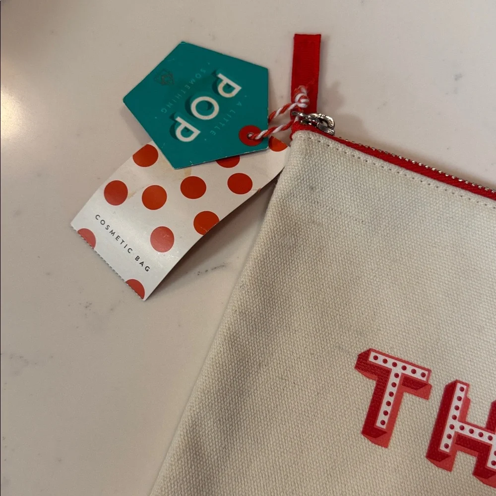 All Things Nice Makeup Organizer Pouch - Red and White